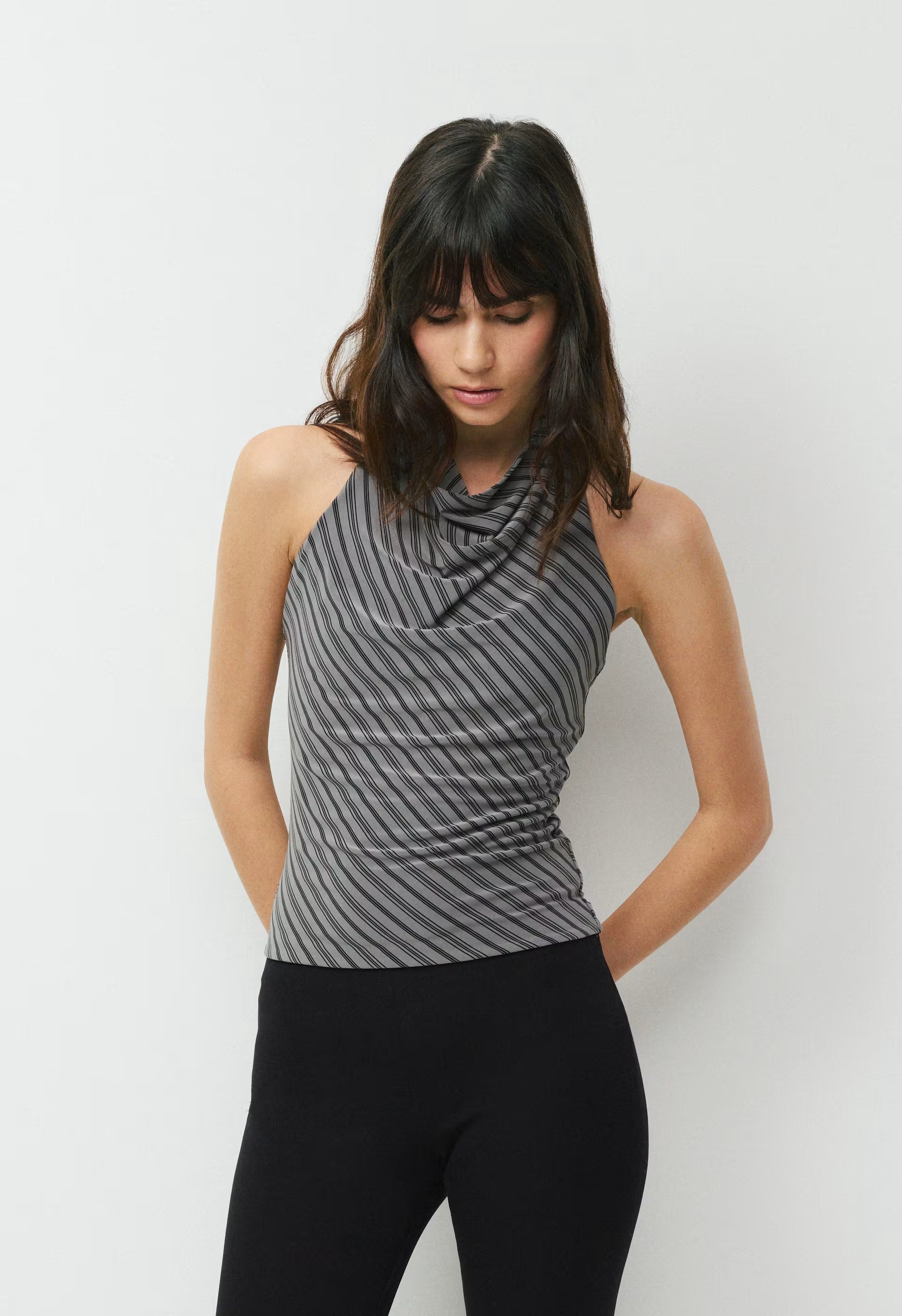 Smooth Matter™ Tower Halter Top - DARK GREY/BLACK