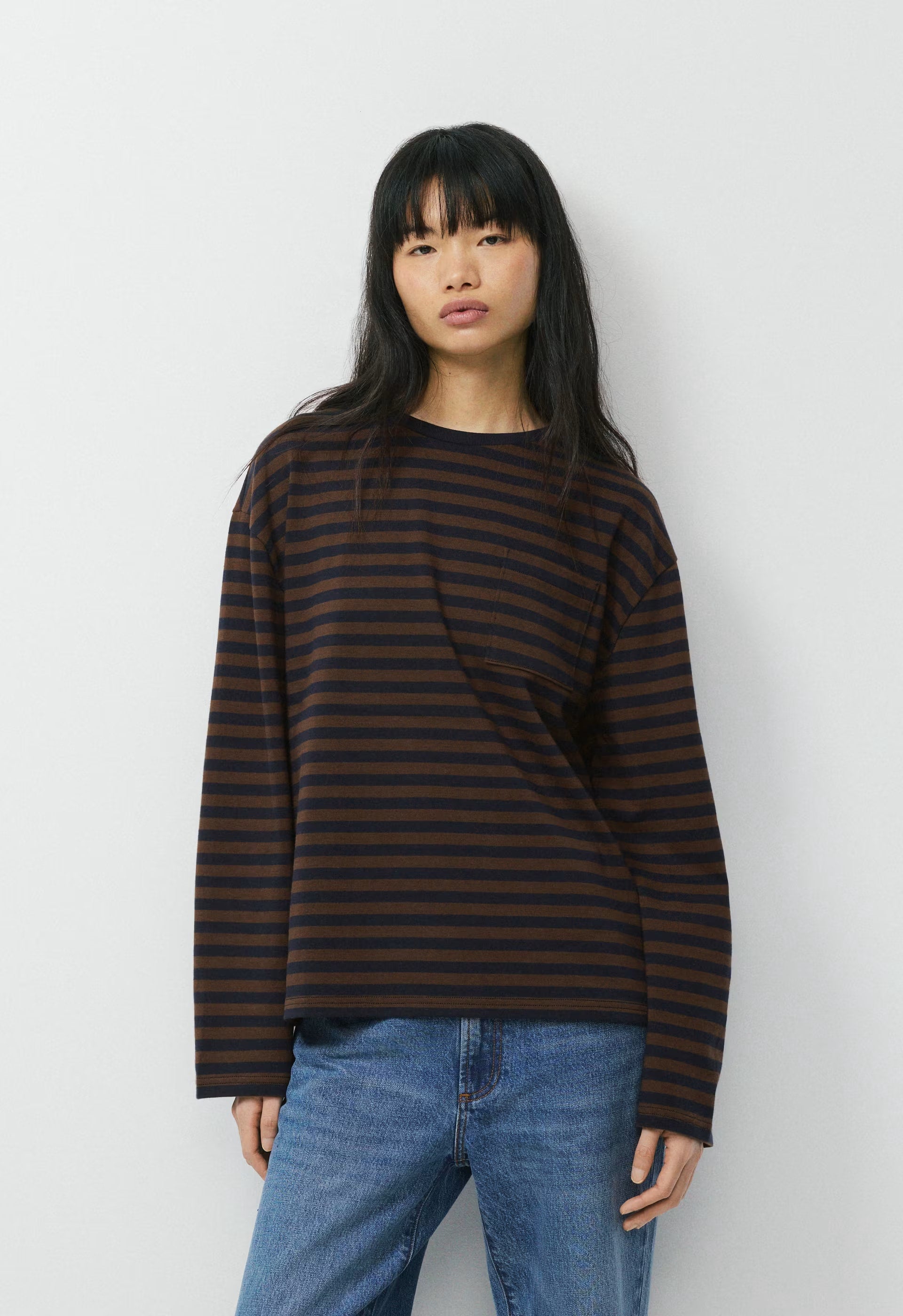 Mighty Cotton™ Fletch Longsleeve - RCH MCH BRN/ADML NAVY