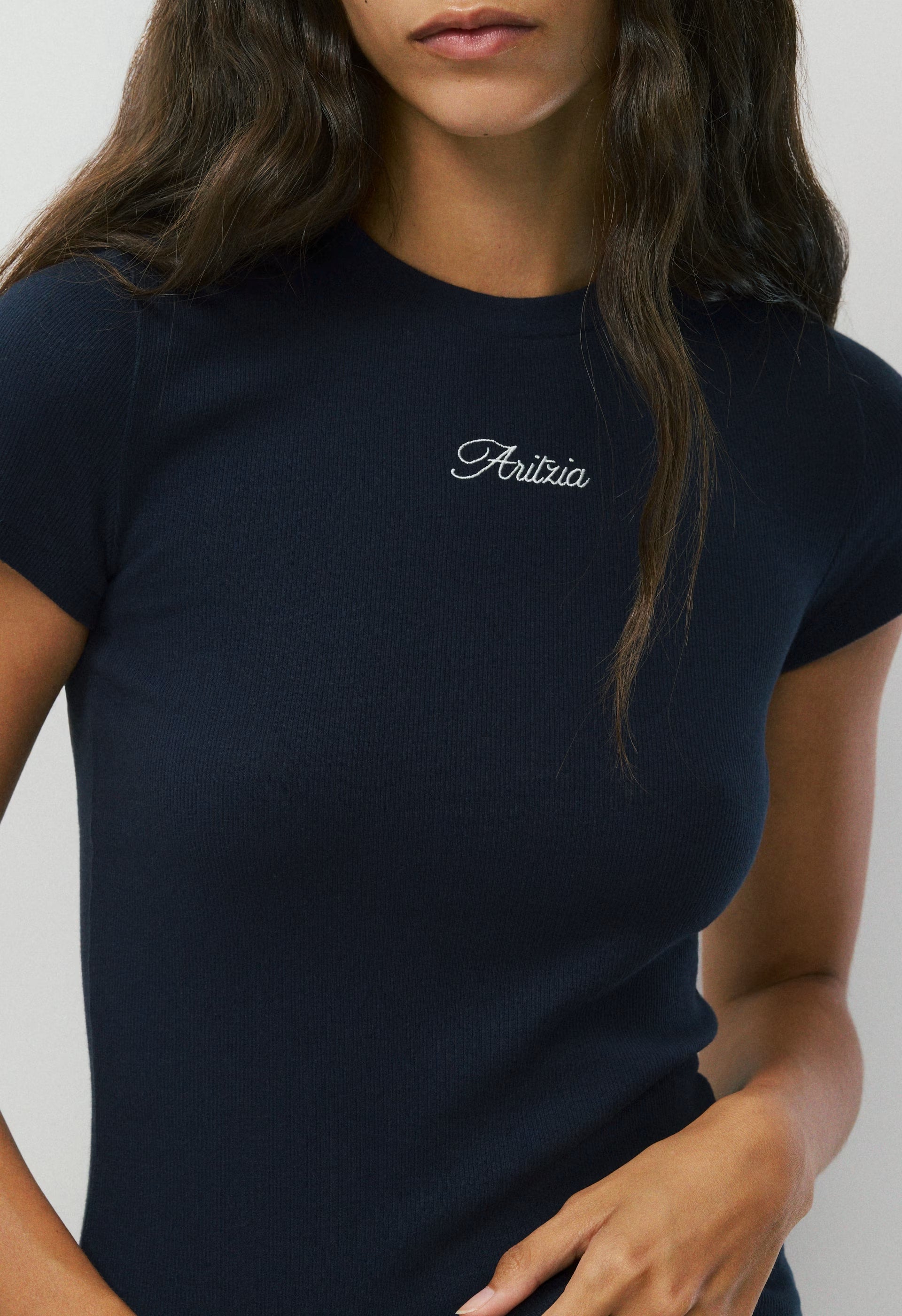 HomeStretch™ Rib Tune T-Shirt - ADMIRAL NAVY/ WHITE