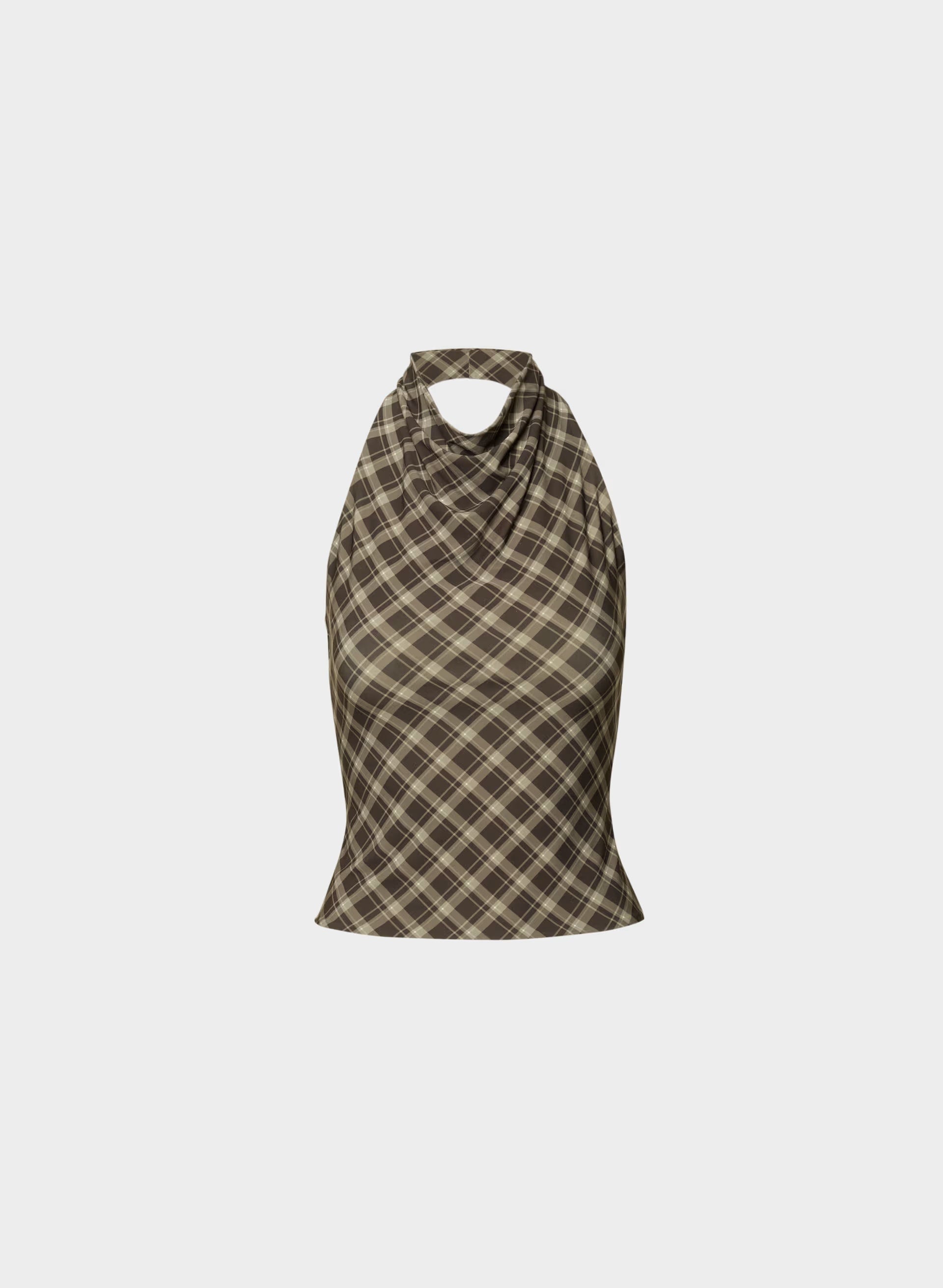Smooth Matter™ Tower Halter Top - CAC NIB BROWN/ND TAUPE