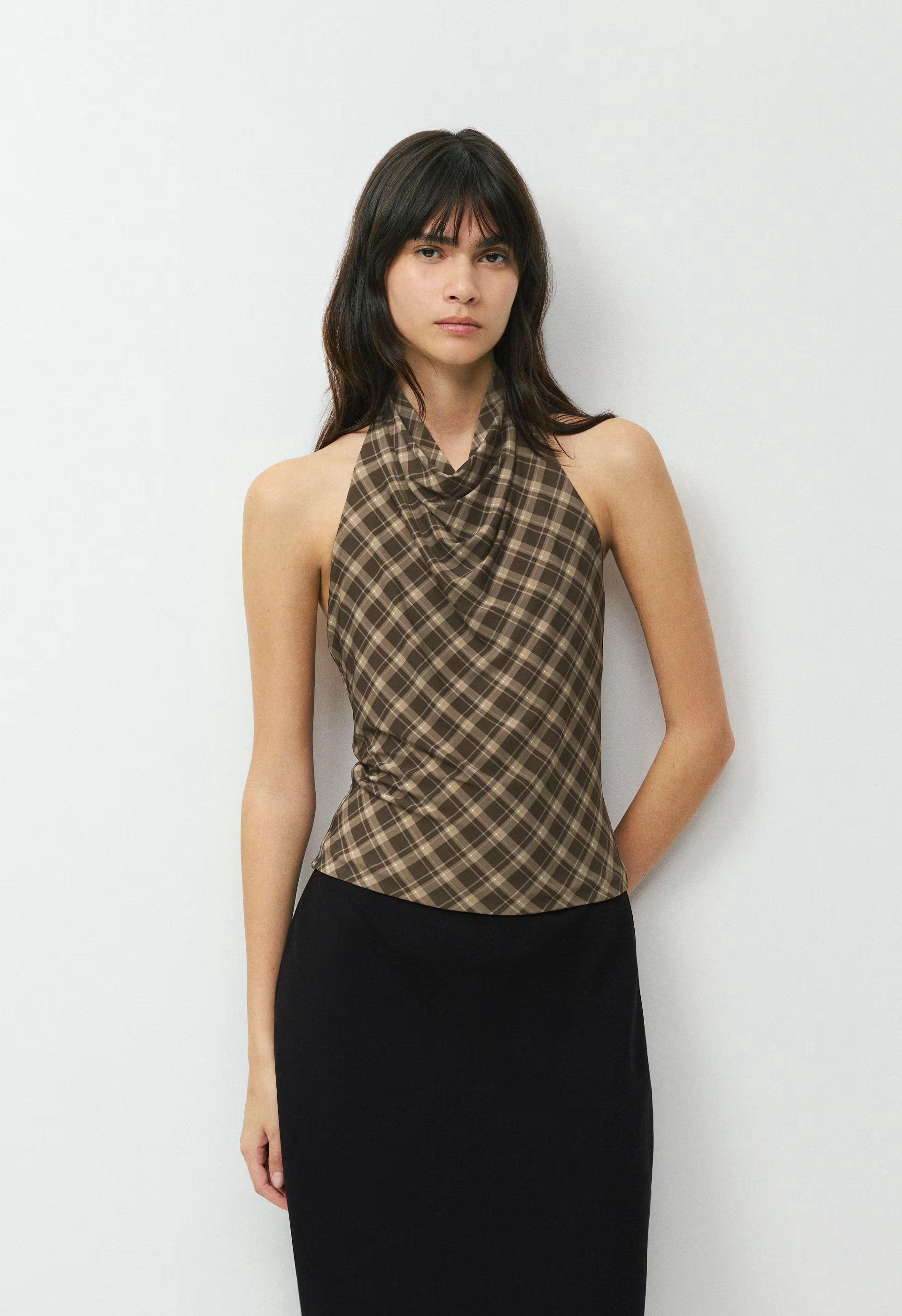 Smooth Matter™ Tower Halter Top - CAC NIB BROWN/ND TAUPE