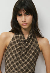 Smooth Matter™ Tower Halter Top - CAC NIB BROWN/ND TAUPE