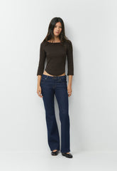 HomeStretch™ Rib Penduline T-Shirt - CACAO NIB BROWN