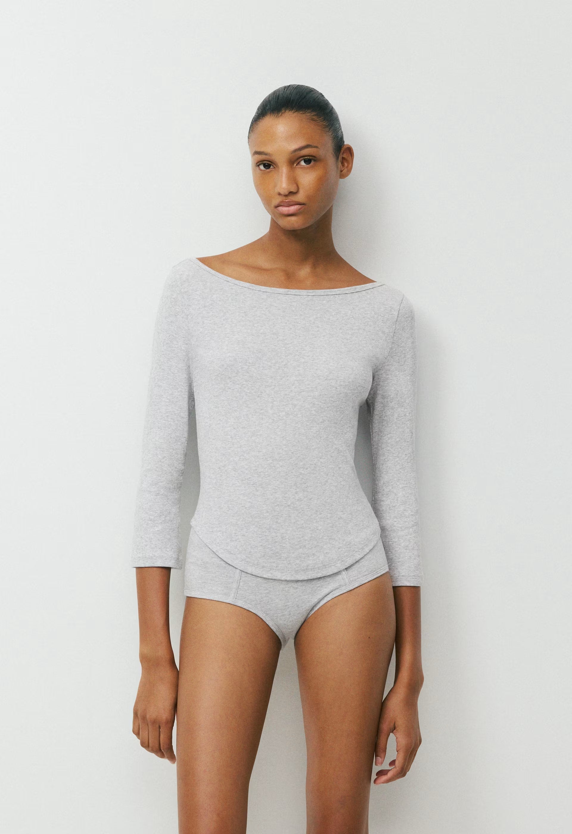 HomeStretch™ Rib Penduline T-Shirt - HEATHER CHROME