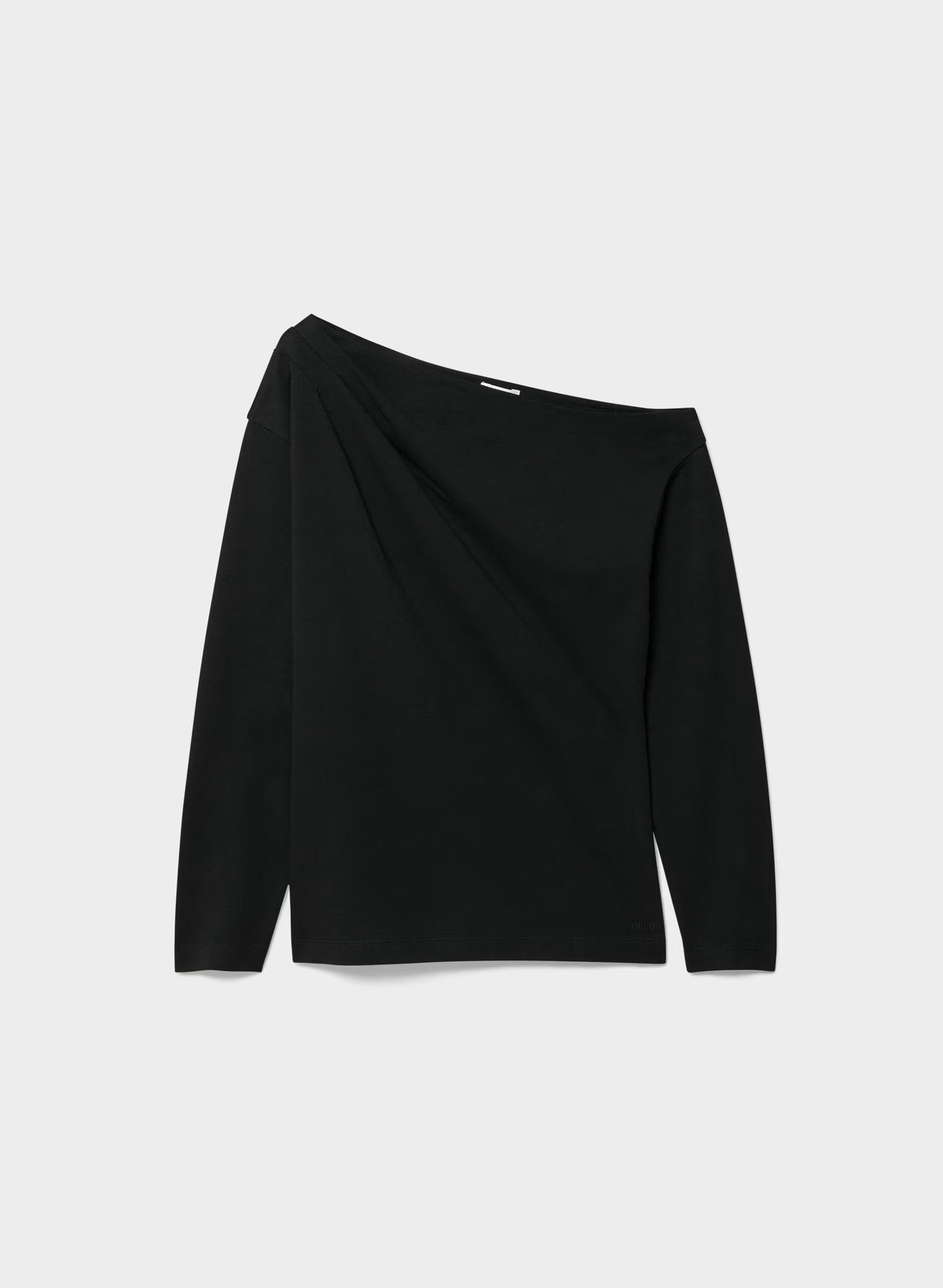 Interlock Cotton Script Longsleeve Top - BLACK