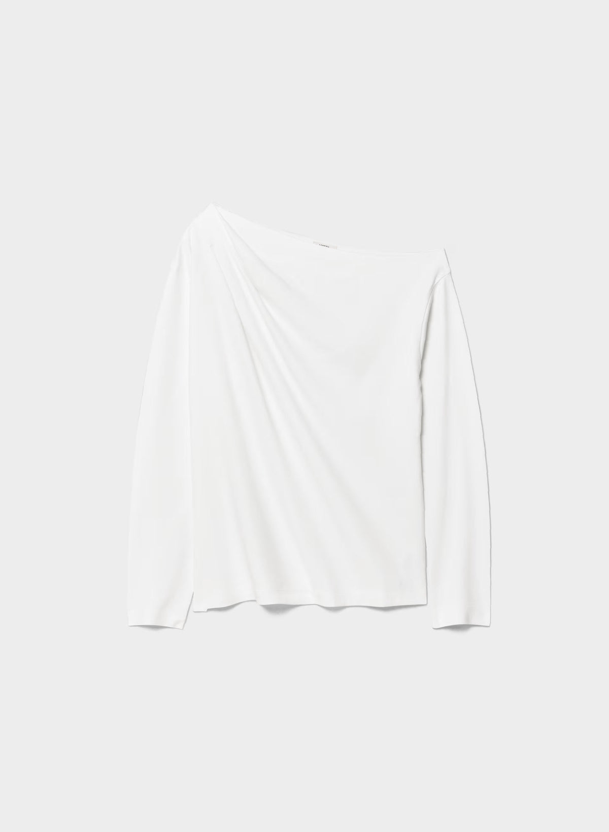 Interlock Cotton Script Longsleeve Top - WHITE