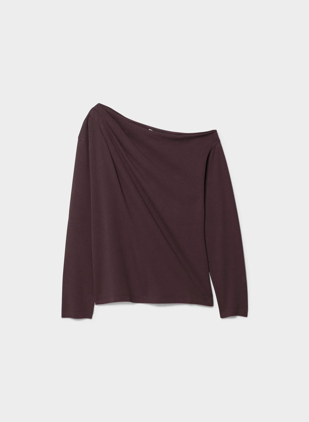 Interlock Cotton Script Longsleeve Top - VELVET PLUM