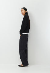 InterLock Cotton Steps Longsleeve - BLACK/WHITE