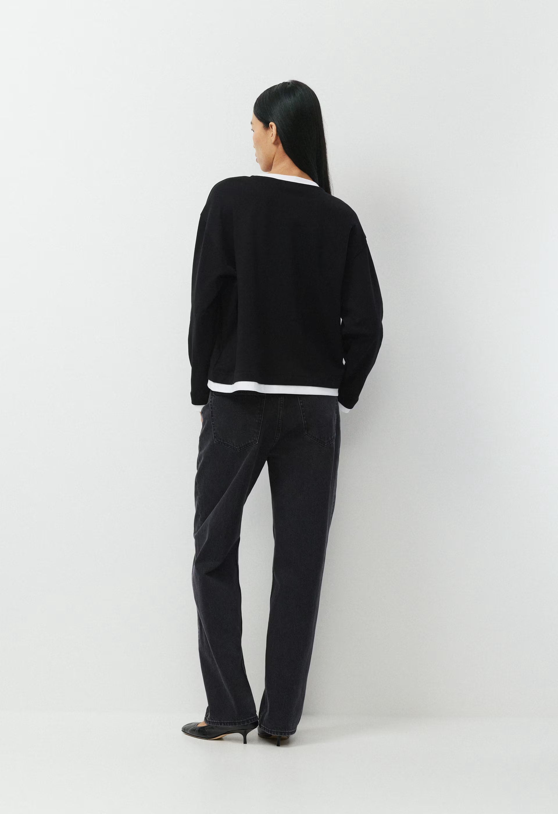InterLock Cotton Steps Longsleeve - BLACK/WHITE