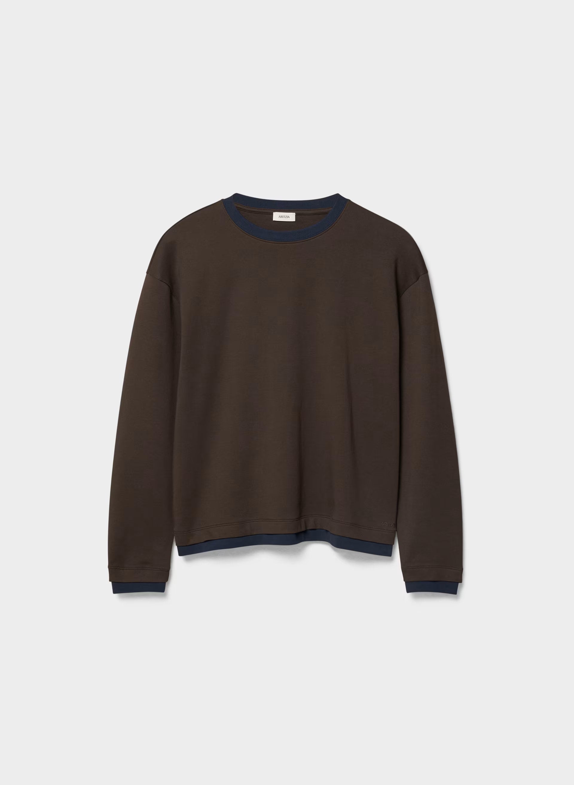 InterLock Cotton Steps Longsleeve - CACAO NB BROWN/AD NAVY