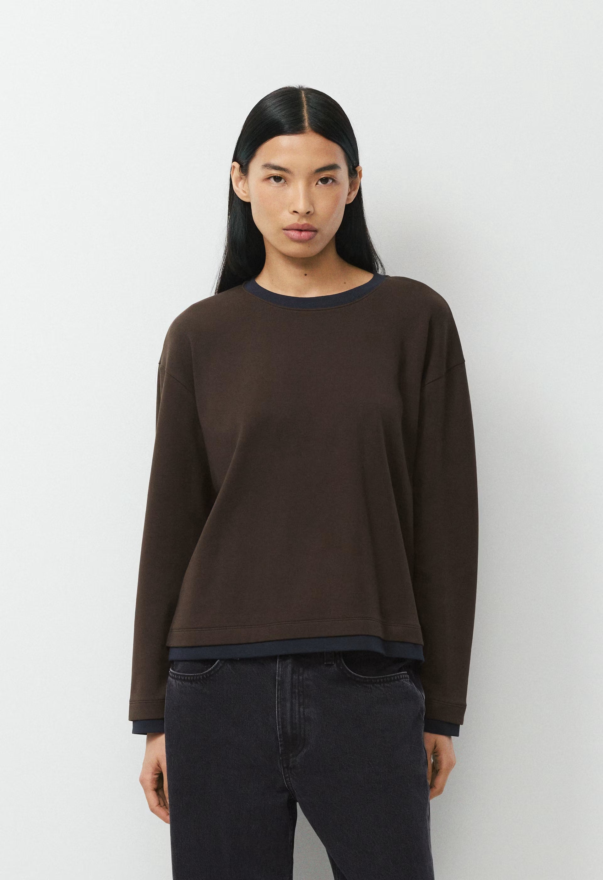 InterLock Cotton Steps Longsleeve - CACAO NB BROWN/AD NAVY