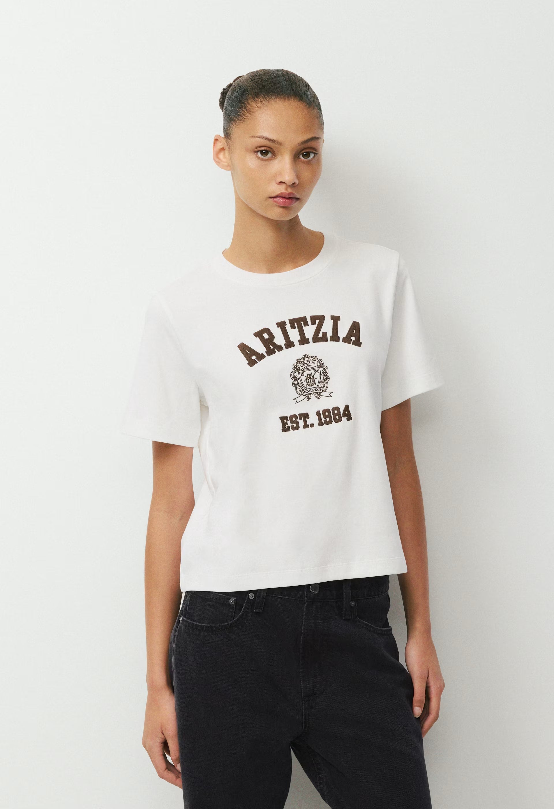 InterLock Cotton Function T-Shirt - WHITE/RICH MOCHA BROWN