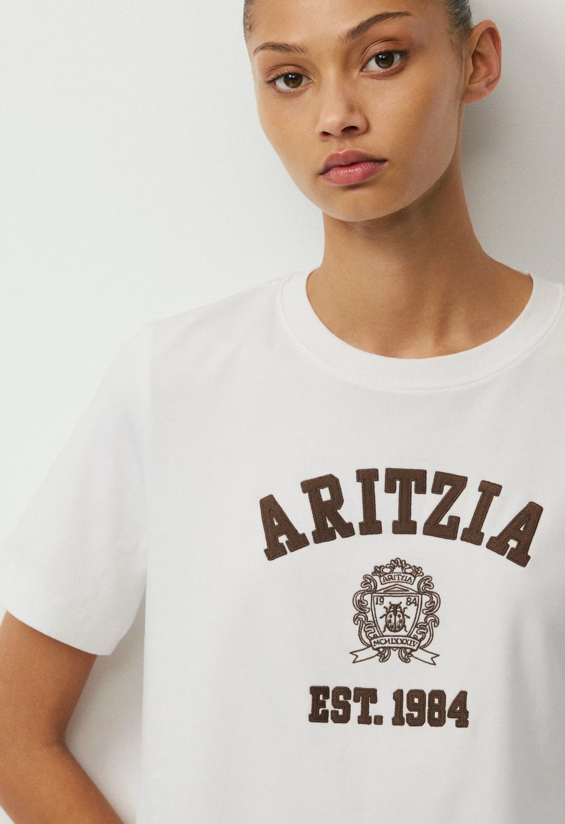 InterLock Cotton Function T-Shirt - WHITE/RICH MOCHA BROWN