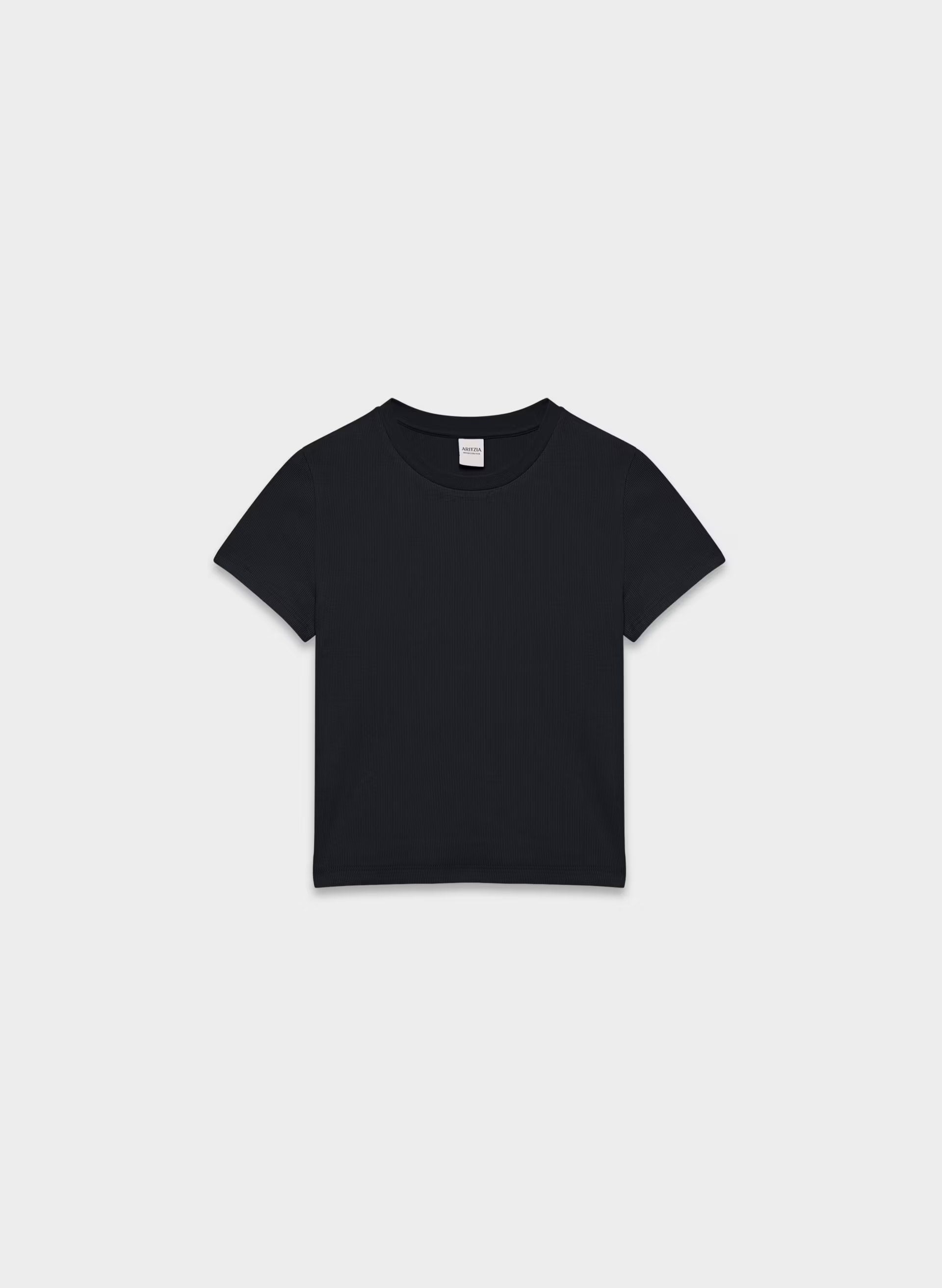 HomeStretch™ Rib Tune Waist T-Shirt - BLACK