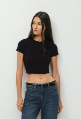HomeStretch™ Rib Tune Waist T-Shirt - BLACK
