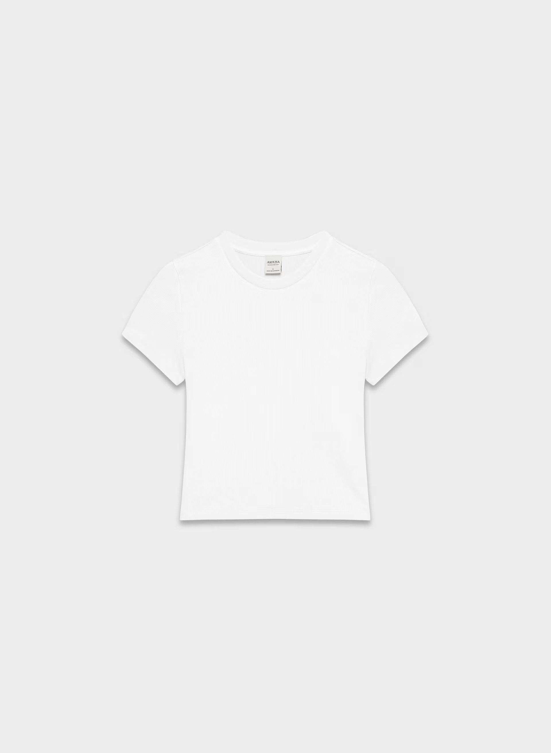 HomeStretch™ Rib Tune Waist T-Shirt - WHITE