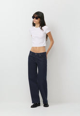 HomeStretch™ Rib Tune Waist T-Shirt - WHITE