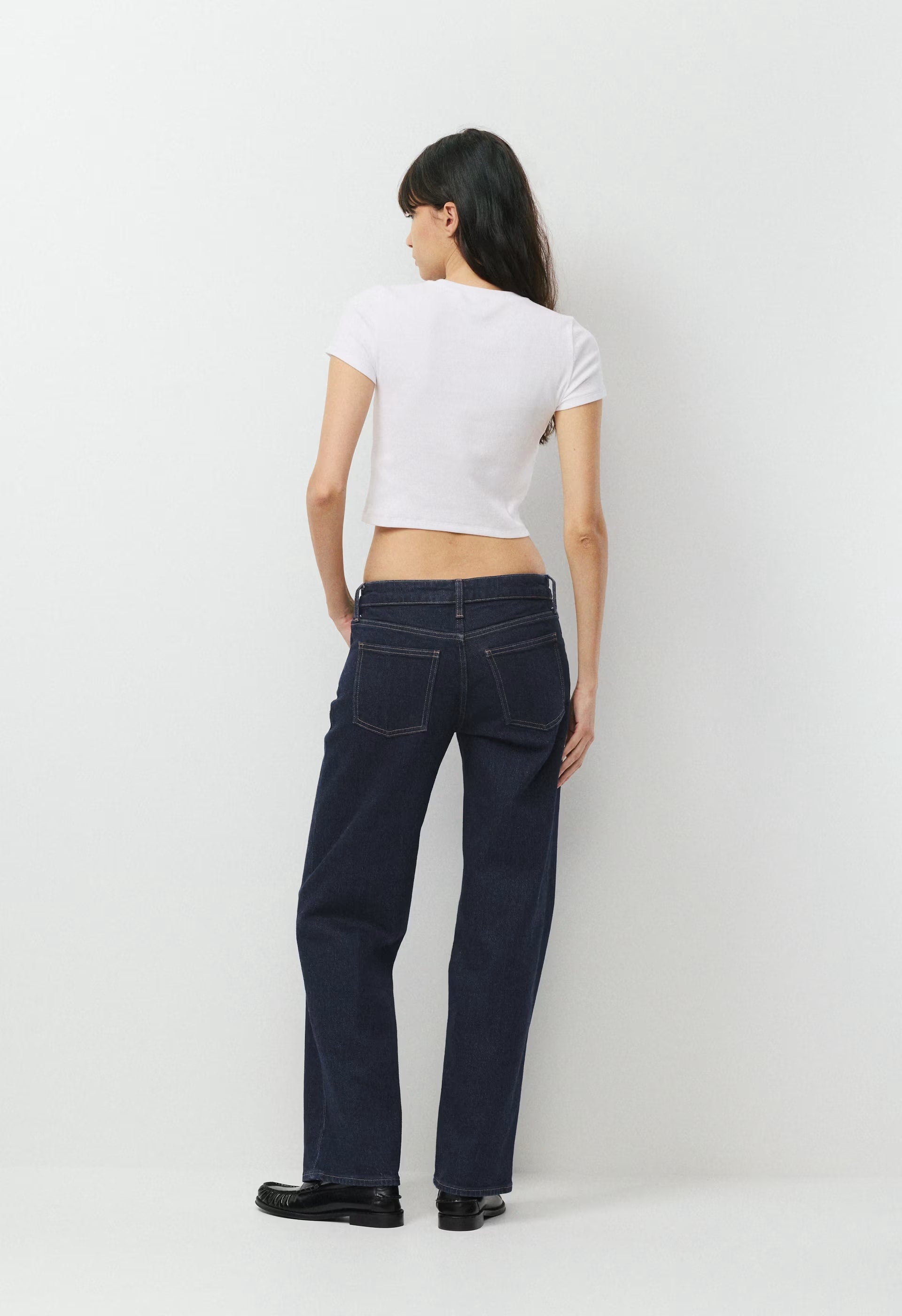 HomeStretch™ Rib Tune Waist T-Shirt - WHITE