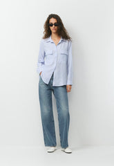 Utility Shirt - WLSN STRP CRFL BL/WHT