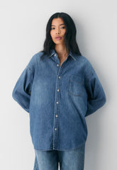 Denim Forum The '80s Comfy Denim Shirt - 5 YRS KISS N TELL BLEU