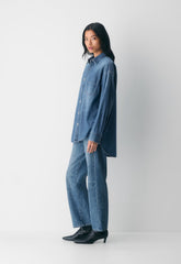Denim Forum The '80s Comfy Denim Shirt - 5 YRS KISS N TELL BLEU