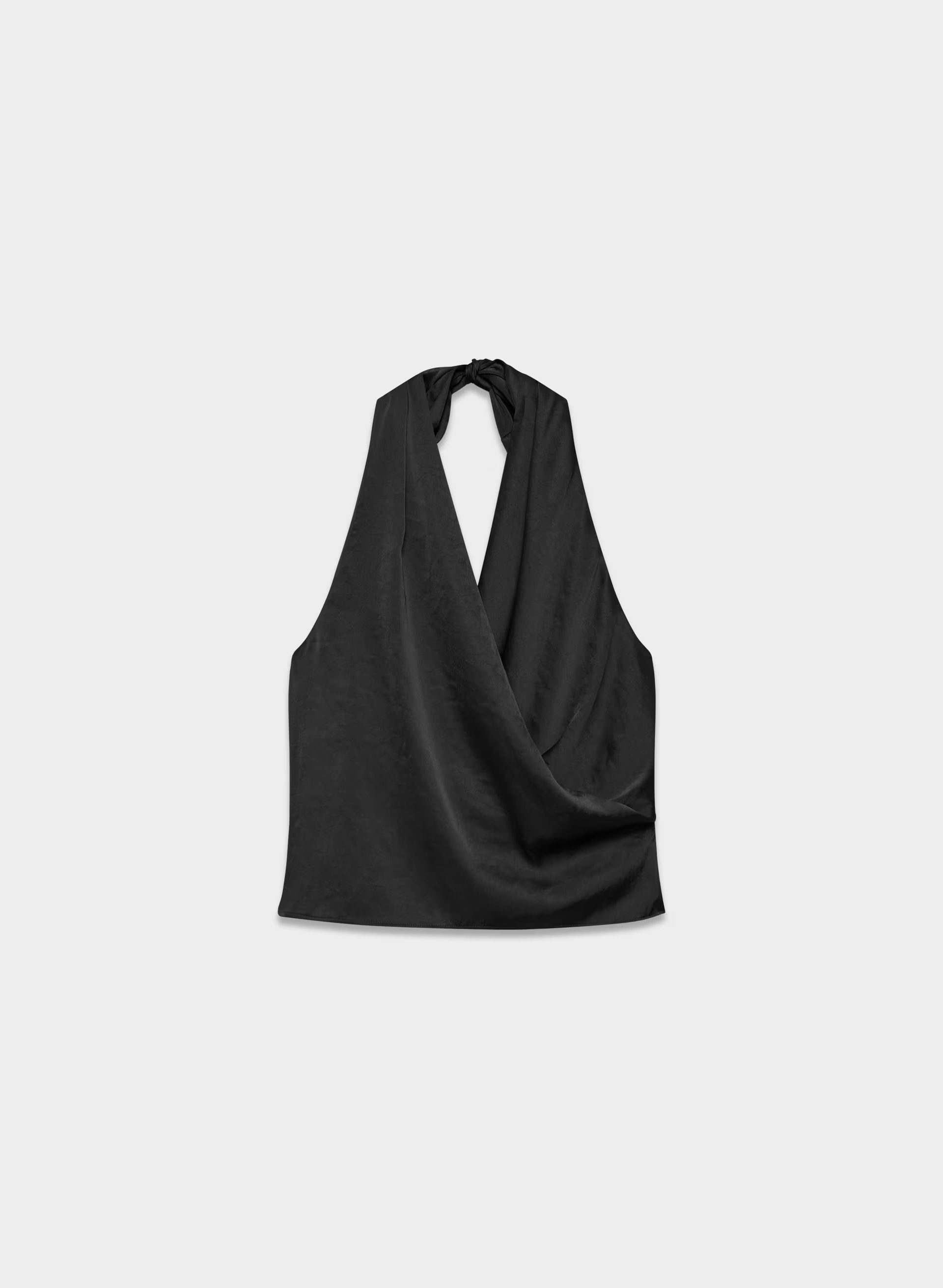 Martini Satin Halter Top - BLACK