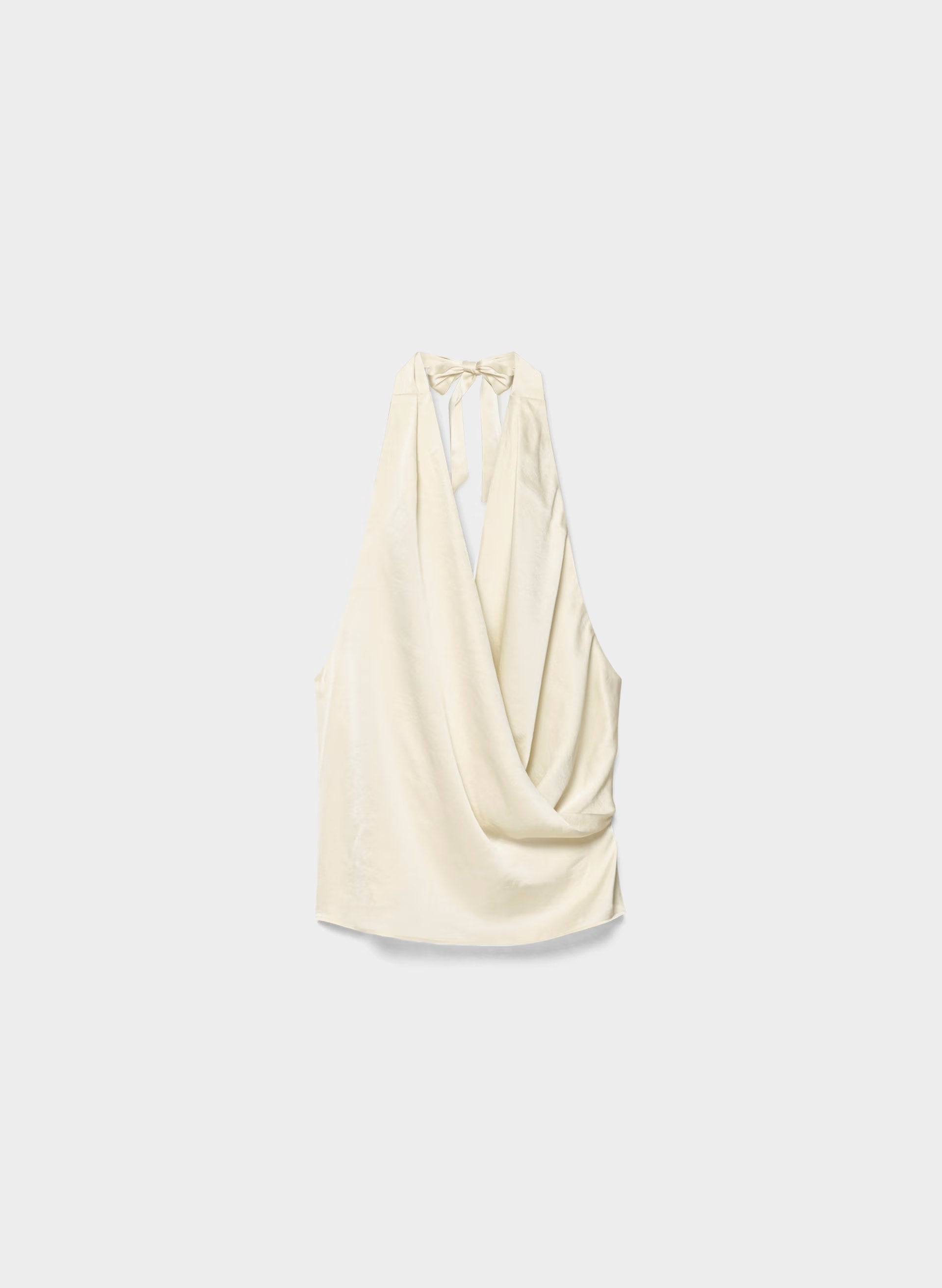 Martini Satin Halter Top - SEASIDE CREAM
