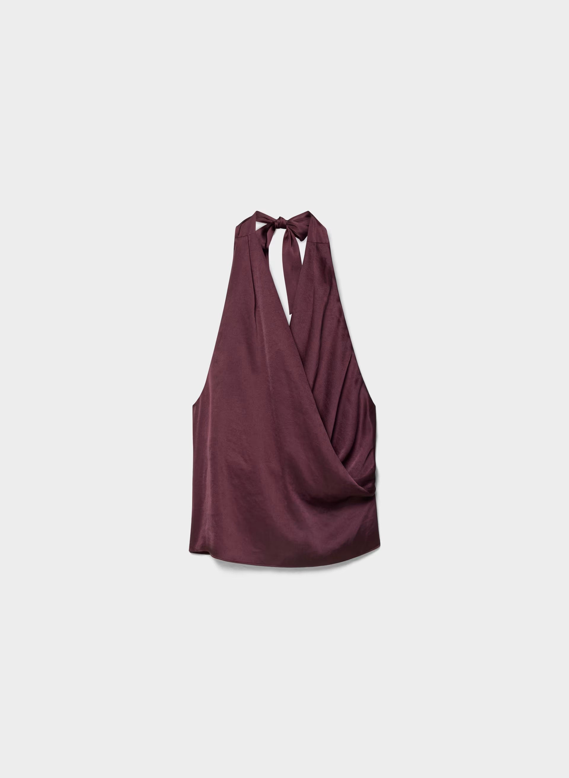 Martini Satin Halter Top - GALA PLUM