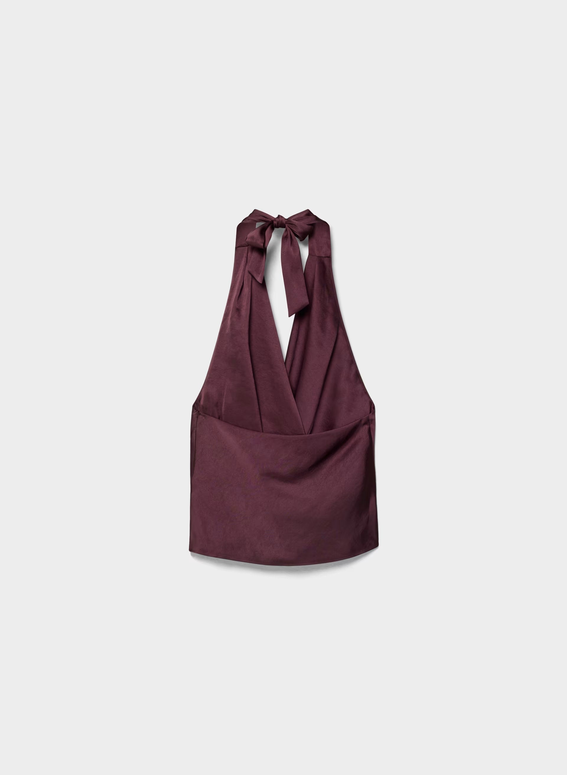 Martini Satin Halter Top - GALA PLUM