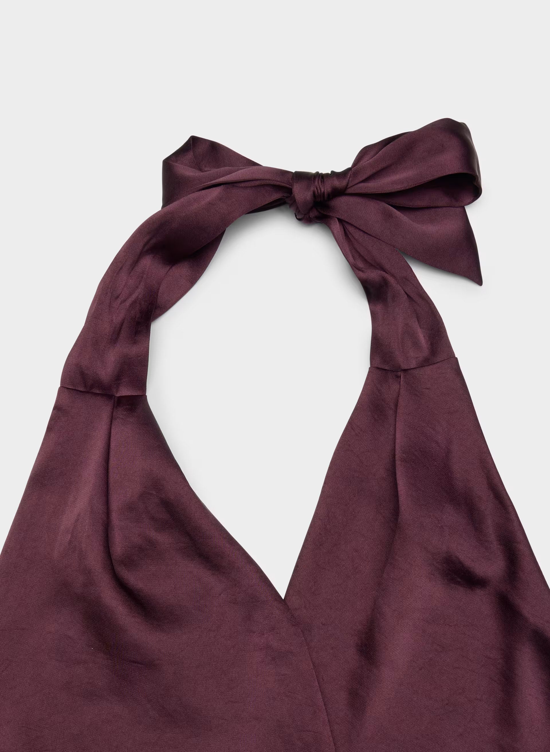 Martini Satin Halter Top - GALA PLUM