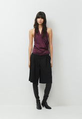 Martini Satin Halter Top - GALA PLUM