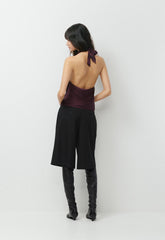 Martini Satin Halter Top - GALA PLUM