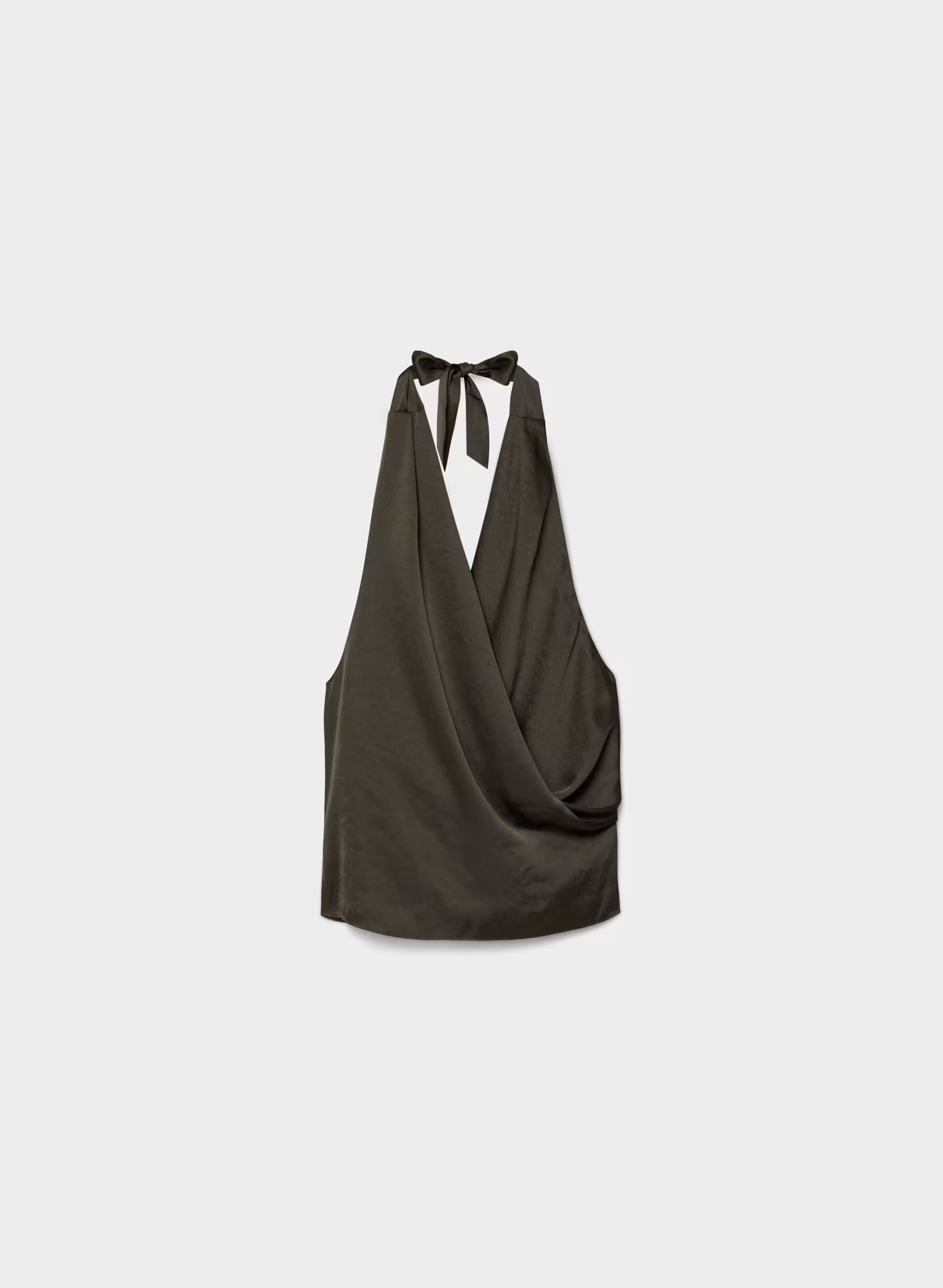 Martini Satin Halter Top - CACAO NIB BROWN