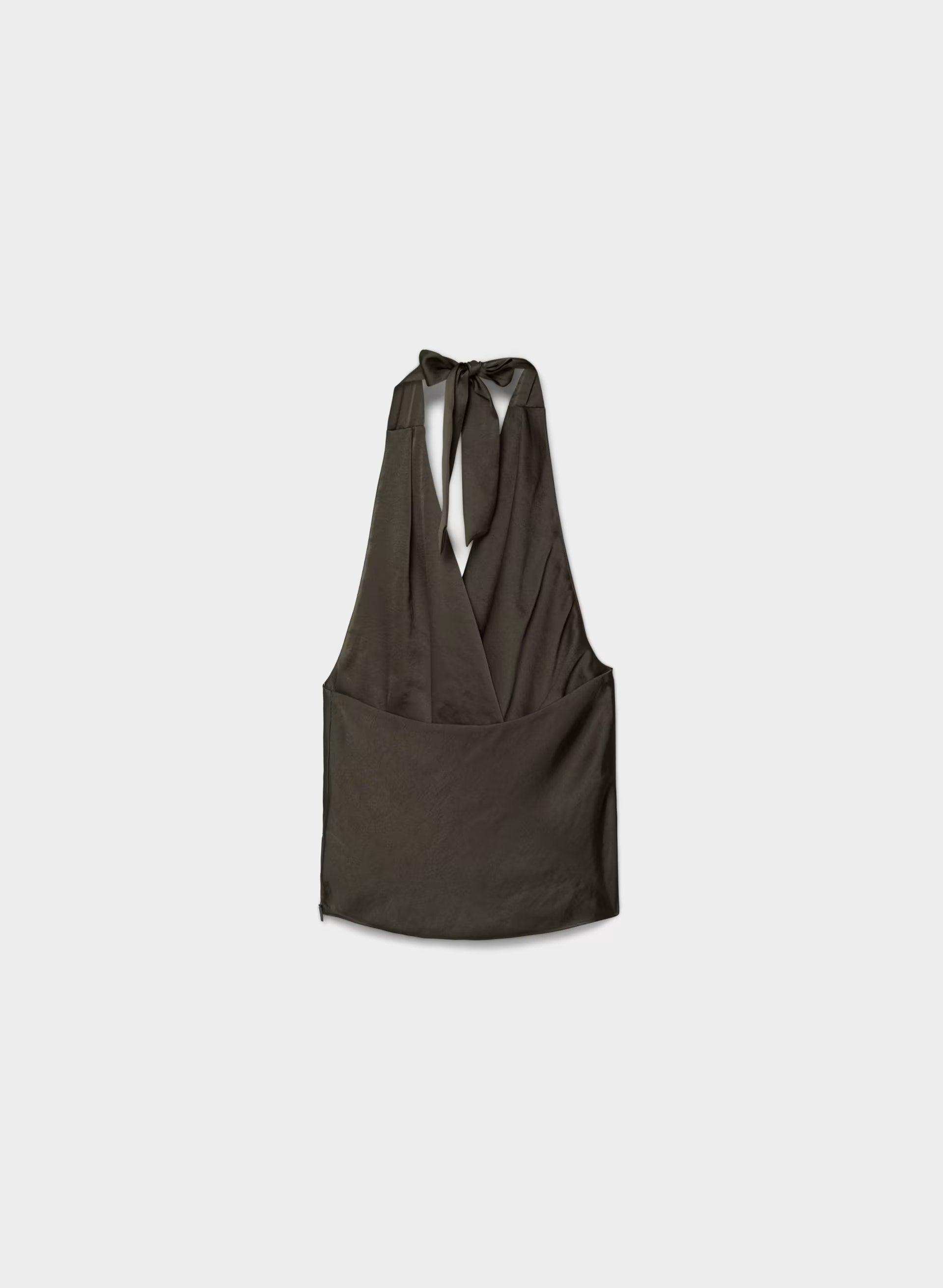 Martini Satin Halter Top - CACAO NIB BROWN