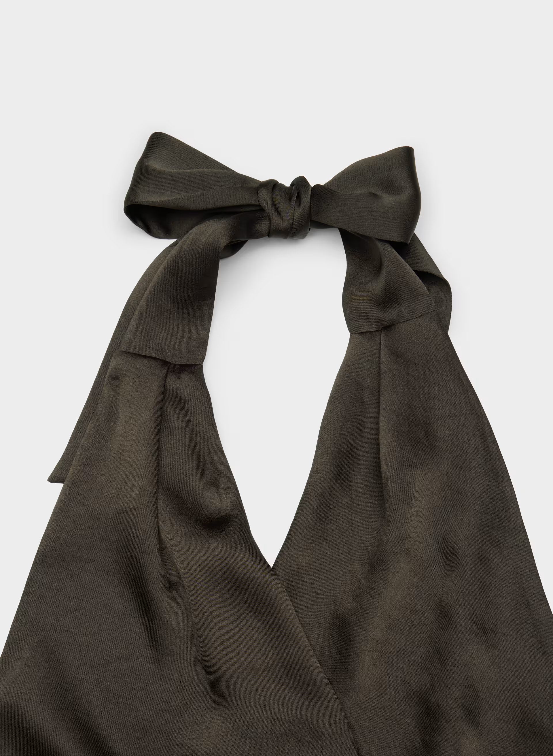 Martini Satin Halter Top - CACAO NIB BROWN