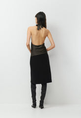 Martini Satin Halter Top - CACAO NIB BROWN