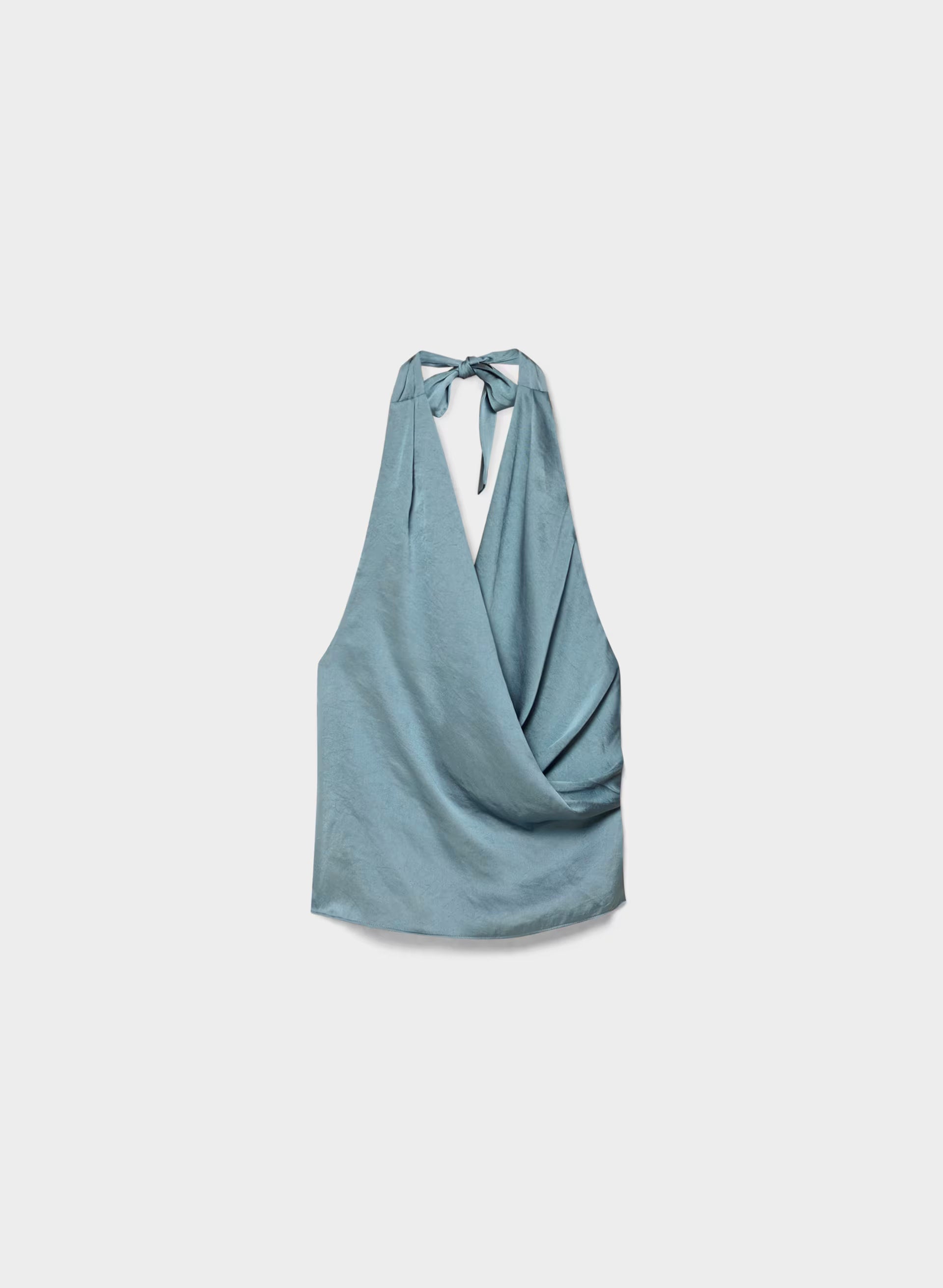 Martini Satin Halter Top - BLUE MIRAGE