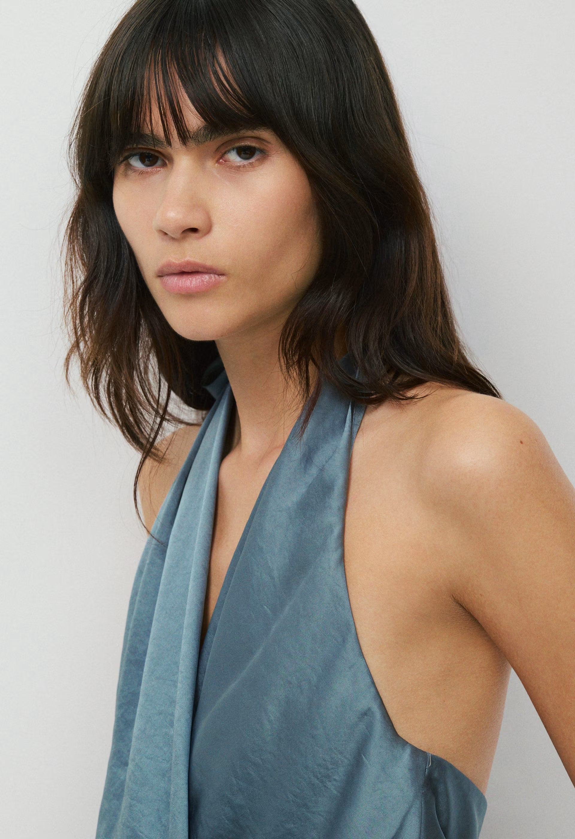 Martini Satin Halter Top - BLUE MIRAGE