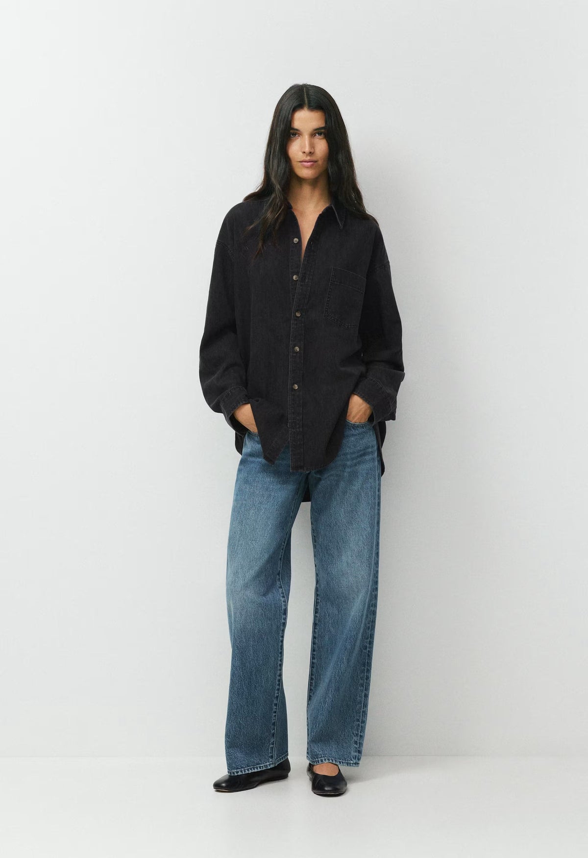 Denim Forum The '80s Comfy Denim Shirt - BLACK EYELINER