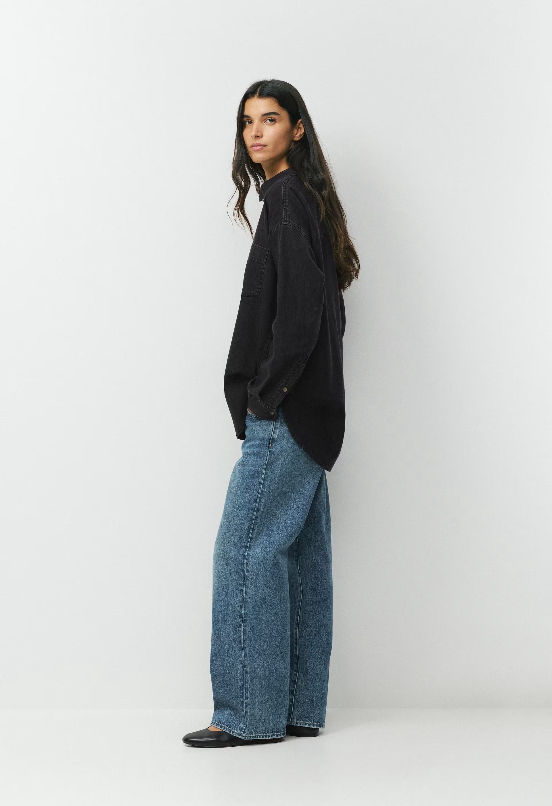 Denim Forum The '80s Comfy Denim Shirt - BLACK EYELINER