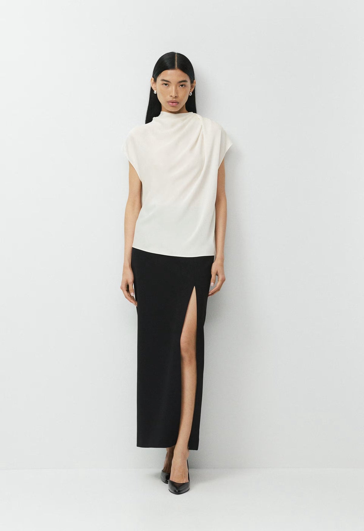Nominee Satin Blouse - LIGHT BIRCH