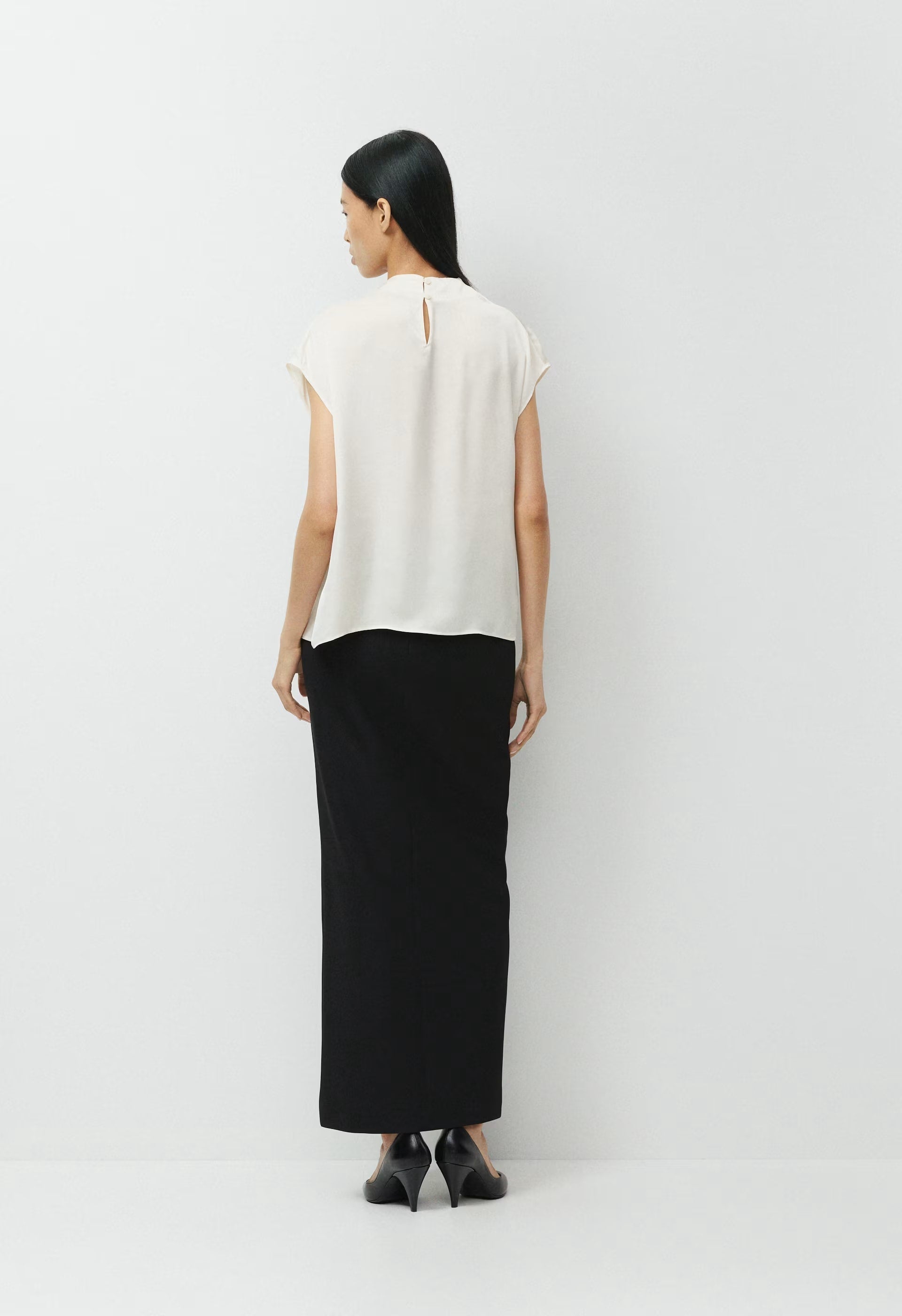 Nominee Satin Blouse - LIGHT BIRCH