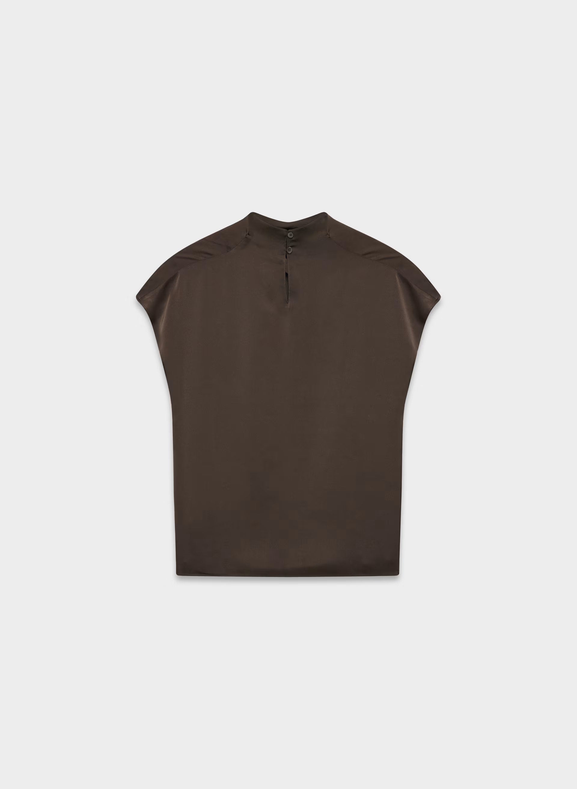 Nominee Satin Blouse - RICH MOCHA BROWN