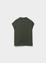 Nominee Satin Blouse - FLINT GREEN