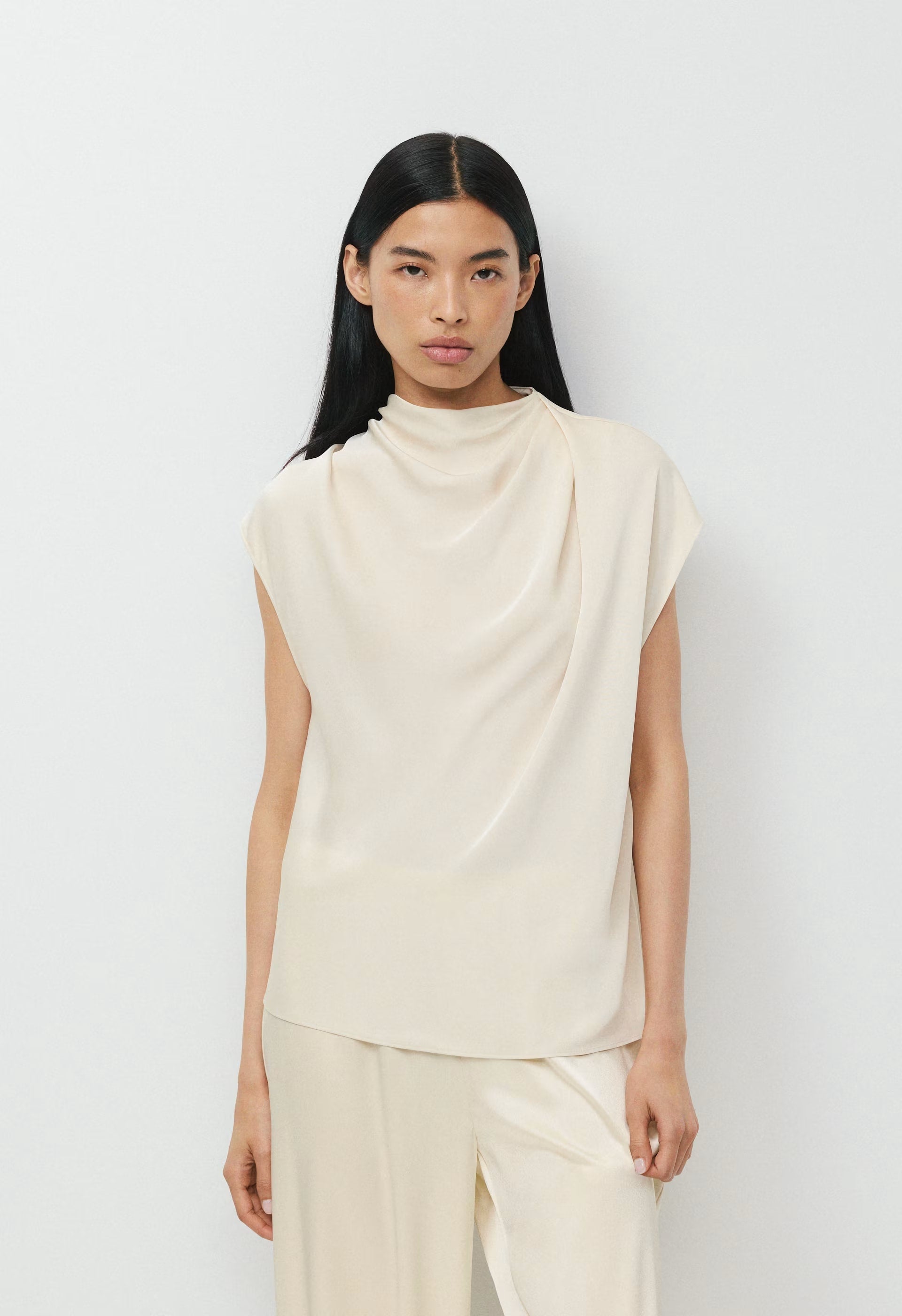 Nominee Satin Blouse - FLINT GREEN