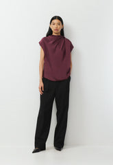 Nominee Satin Blouse - GALA PLUM