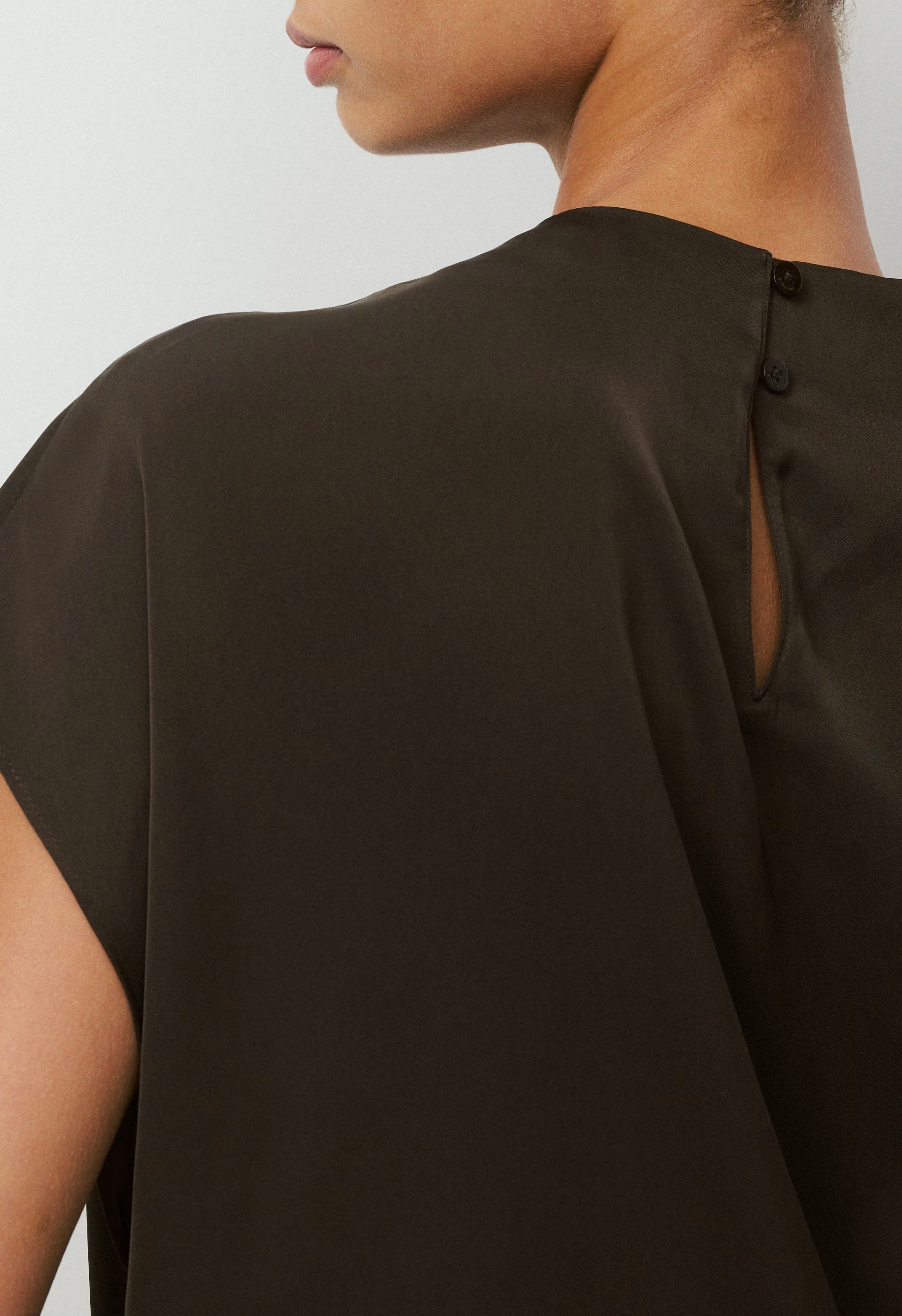 Nominee Satin Blouse - CACAO NIB BROWN