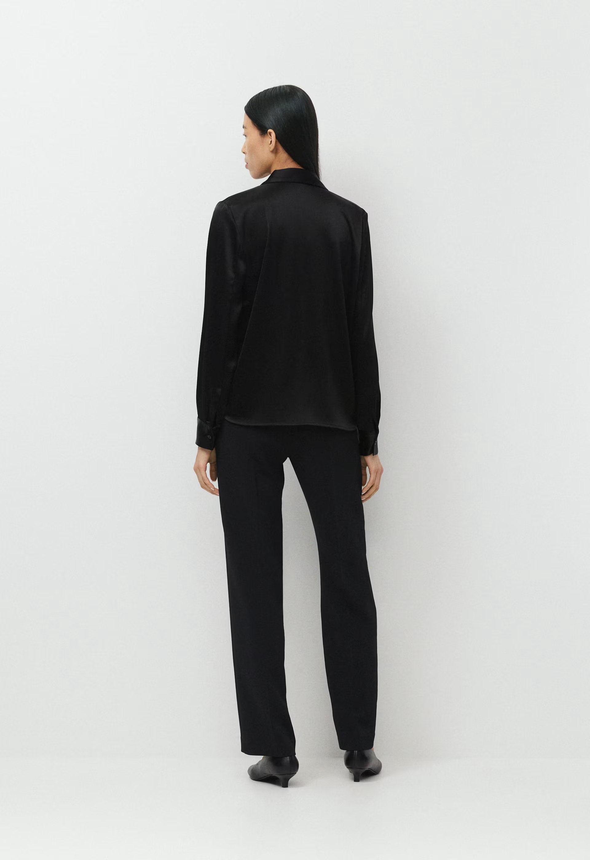 Dover Satin Shirt - BLACK