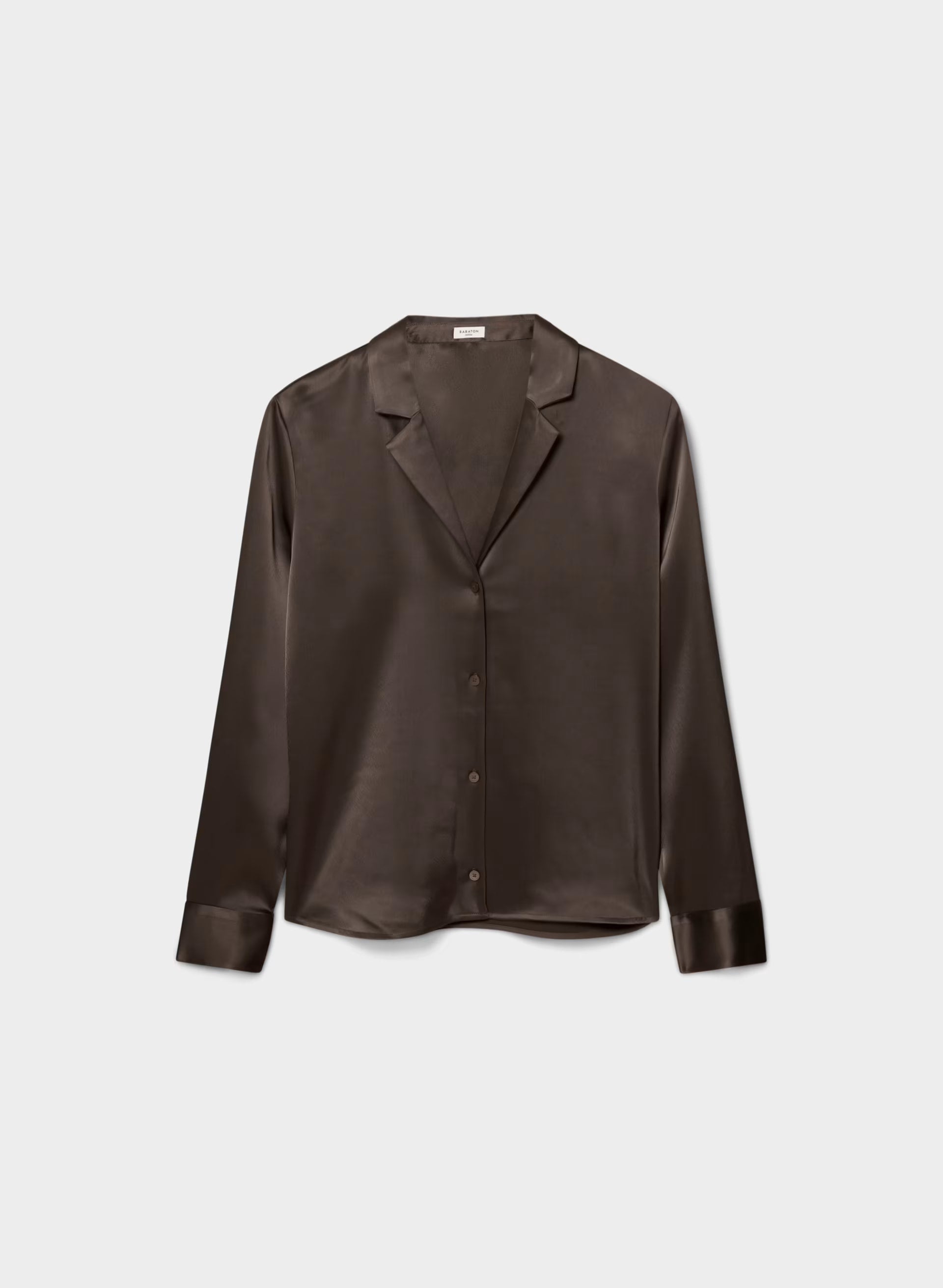 Dover Satin Shirt - RICH MOCHA BROWN
