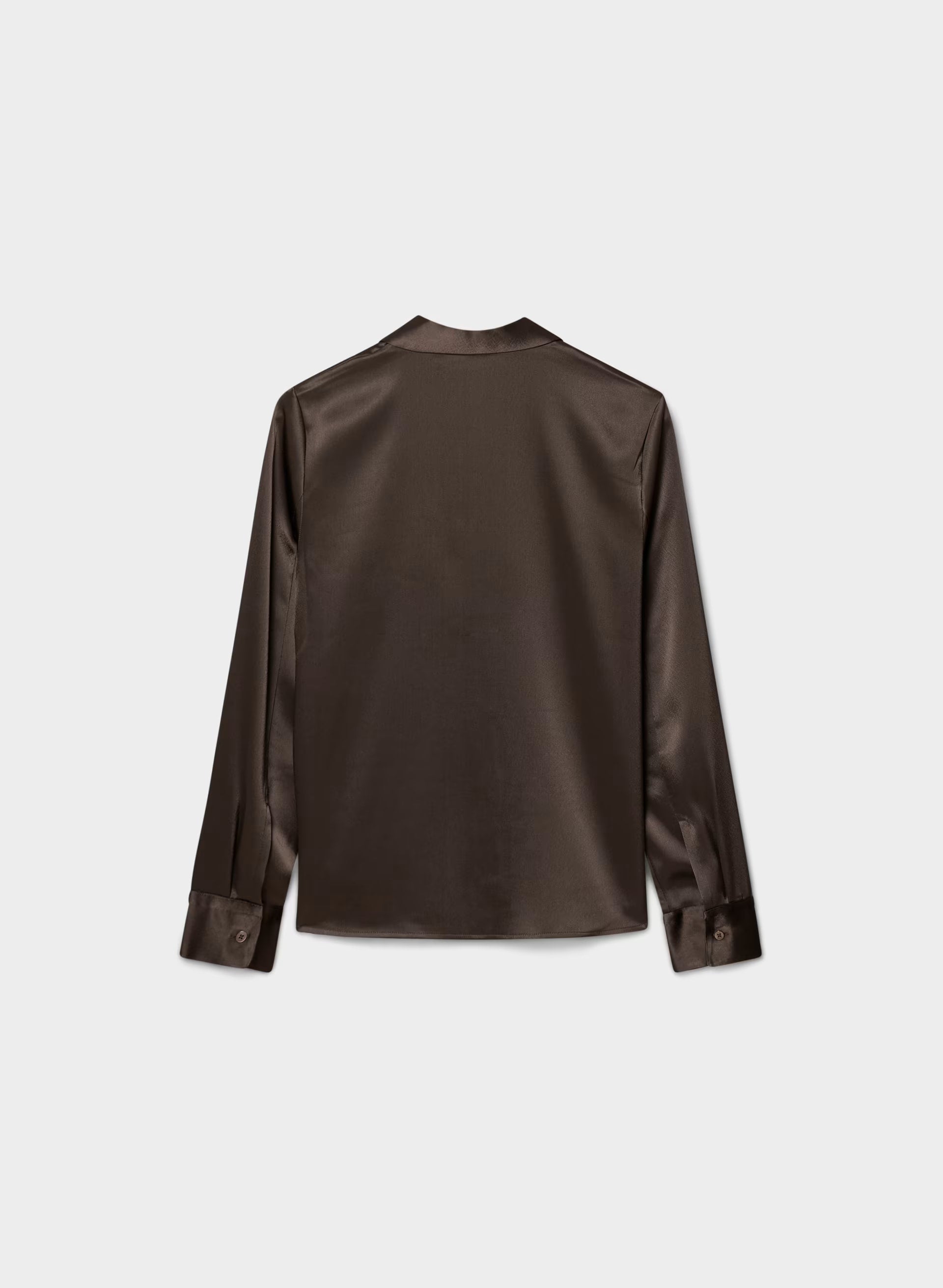 Dover Satin Shirt - RICH MOCHA BROWN